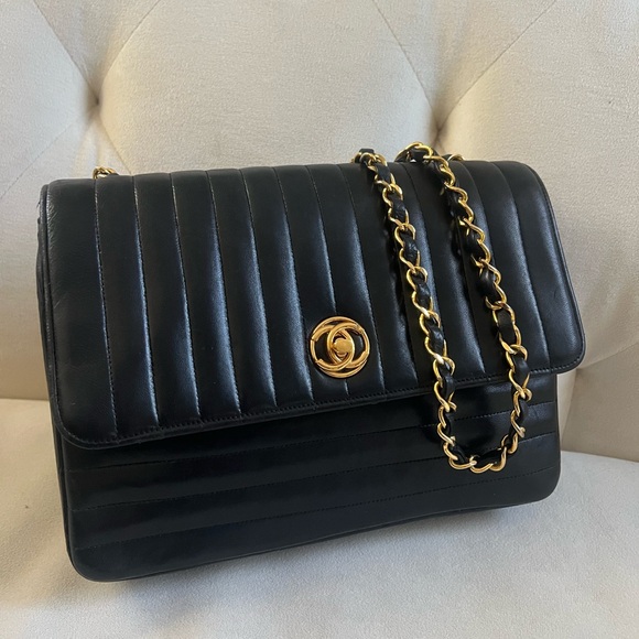 CHANEL Handbags - Chanel mademoiselle Lambskin 24k Gold Plated hardware Flap